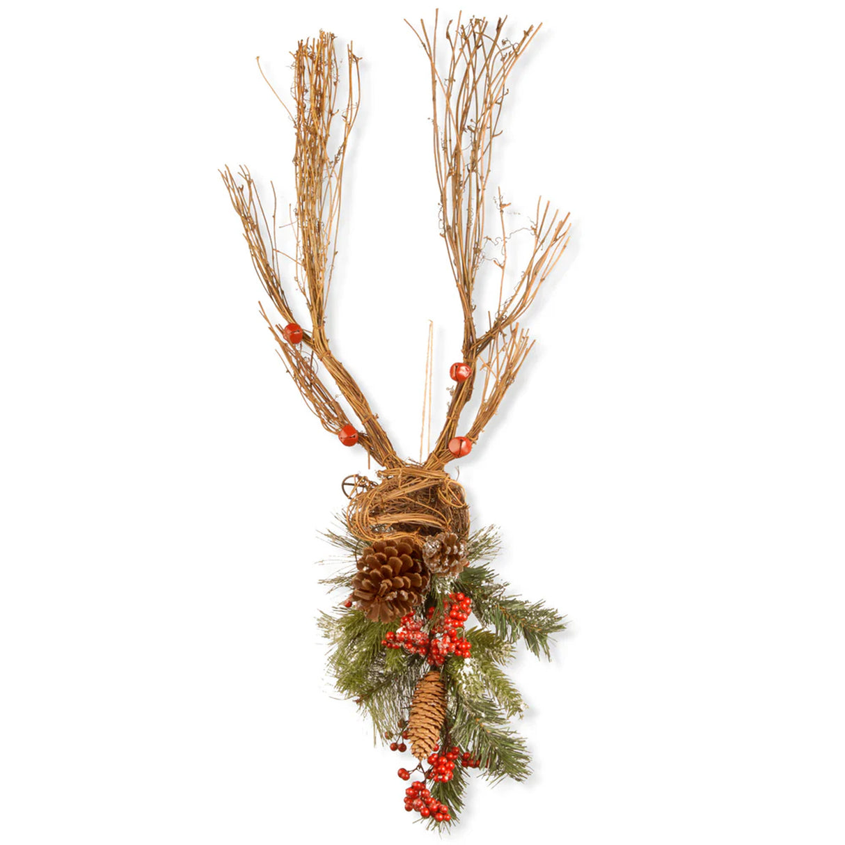 35IN Christmas Deer Wall Decoration with Antlers