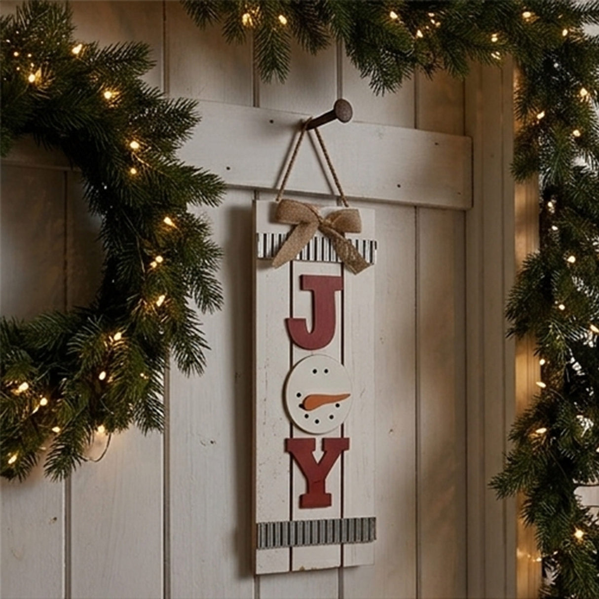 18IN JOY Snowman Wall Art Christmas Sign