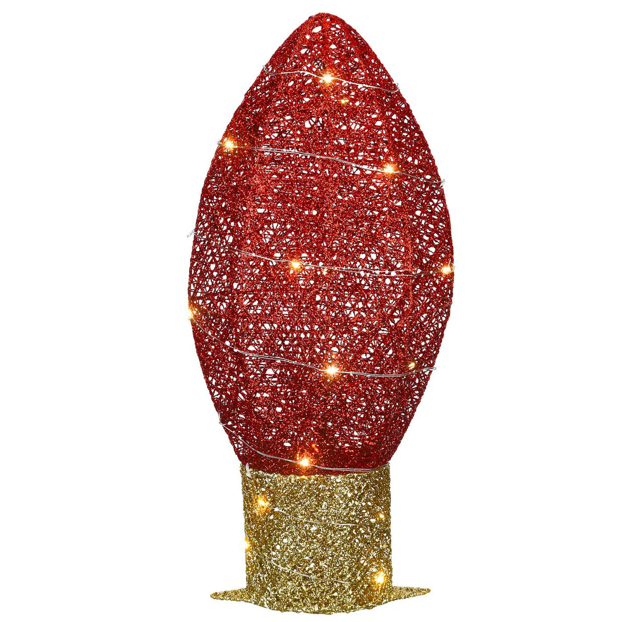 20IN Pre Lit Red Christmas Light Bulb LED Decoration