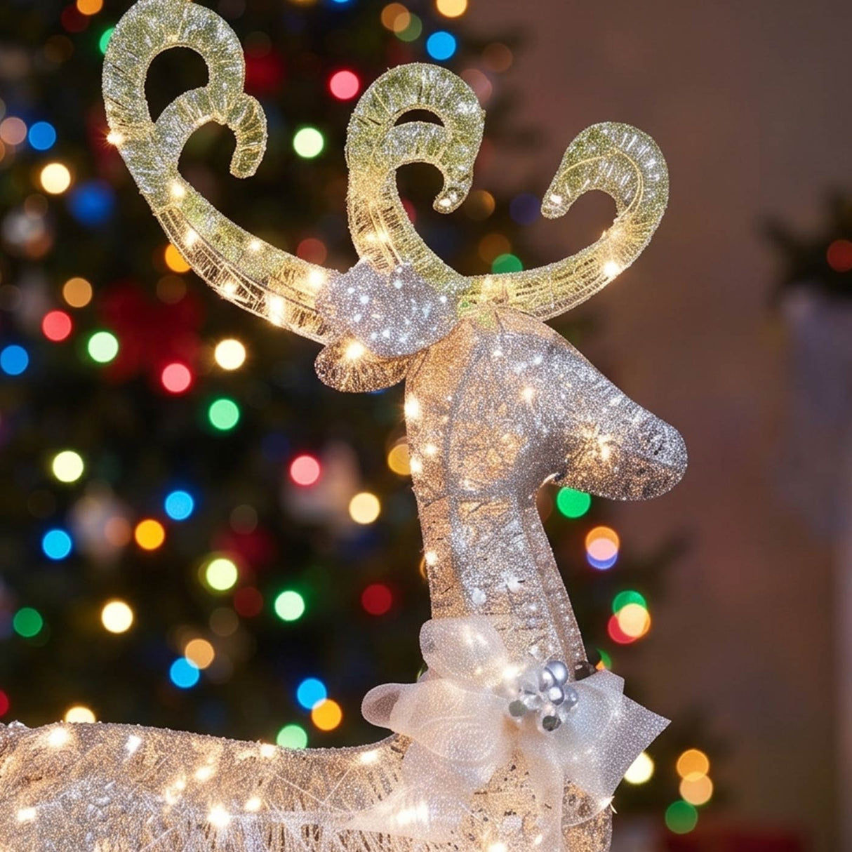 60 in. Reindeer Decoration with Clear Lights