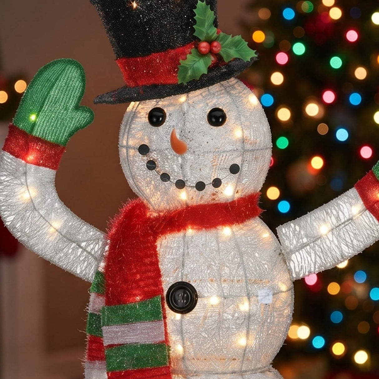 48 in. Snowman Decoration with Clear Lights
