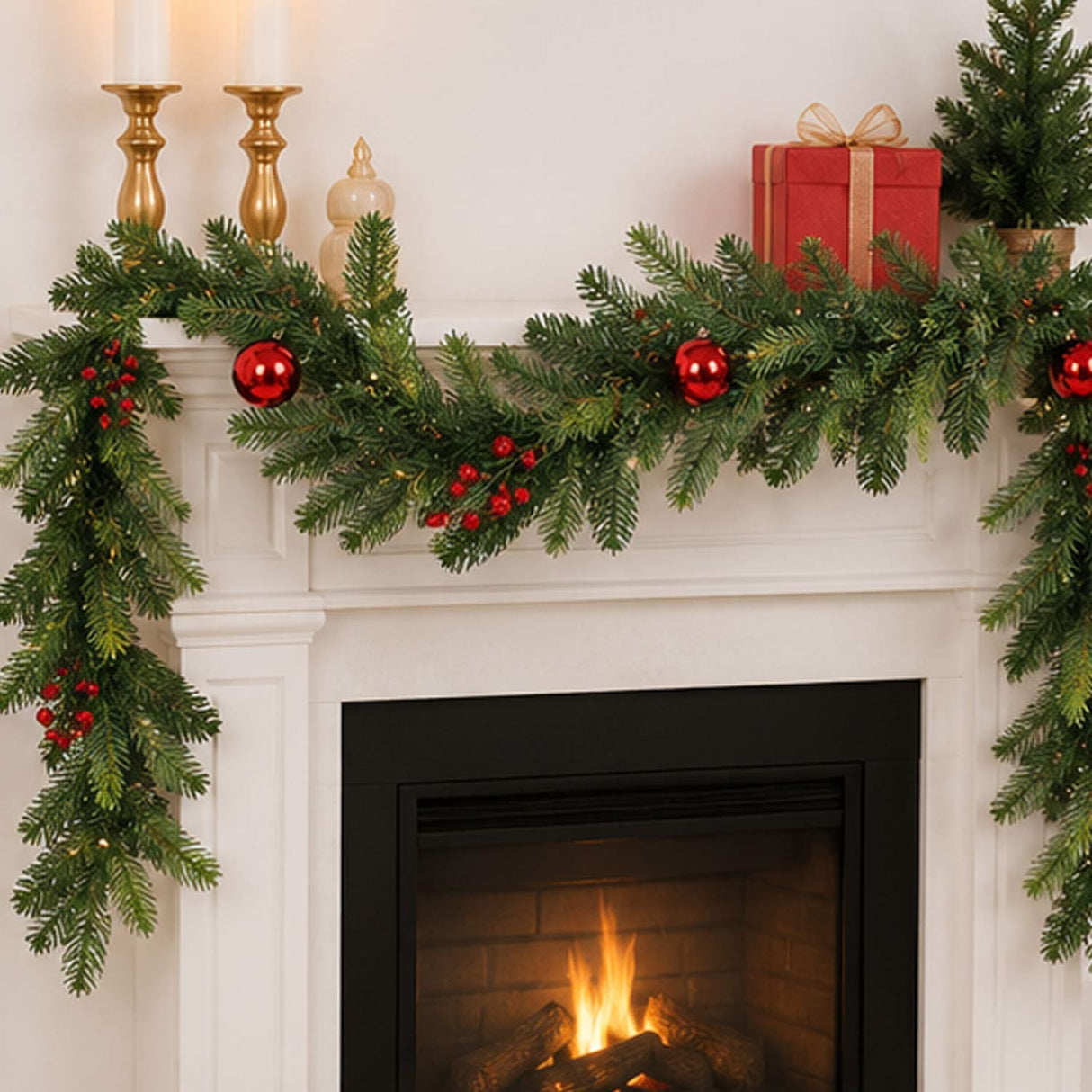 Pre-Lit First Traditions Scotch Creek Fir Garland, 6 Foot