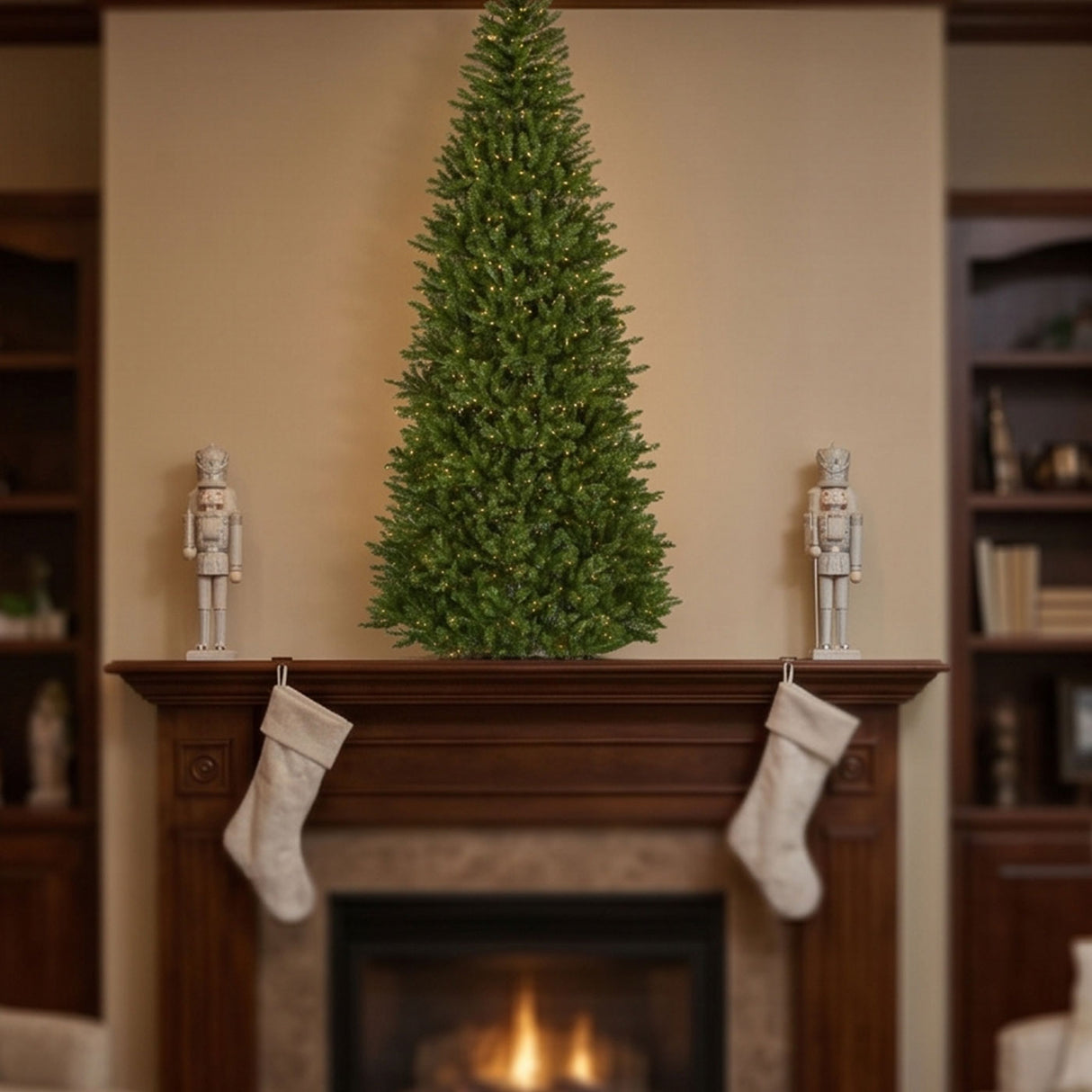 10ft Pre-Lit Natural Fraser Fir Slim Christmas Tree with Clear Lights