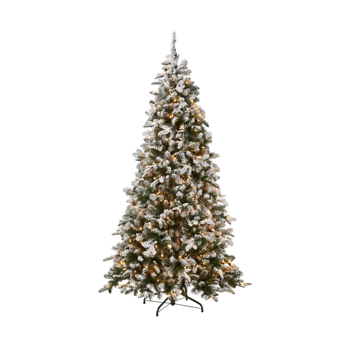 9ft Pre-Lit Snowy Everest Fir Christmas Tree with Clear Lights