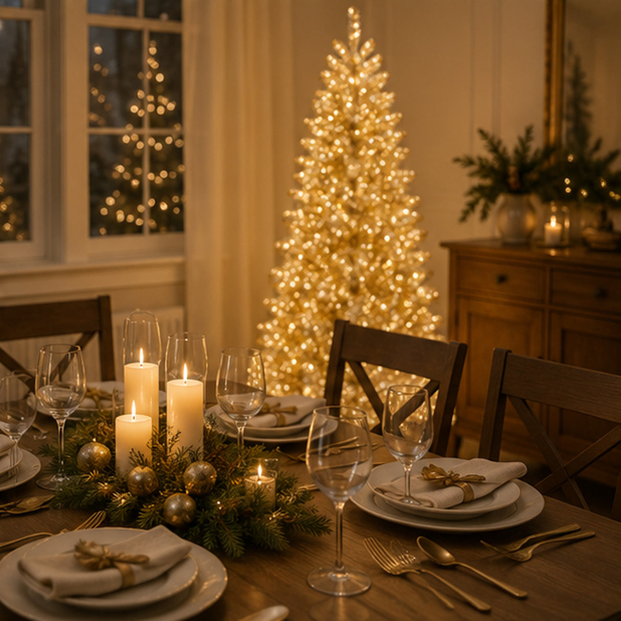 10ft Pre-Lit Platinum Metallic Artificial Christmas Tree with Warm White LED Infinity Lights