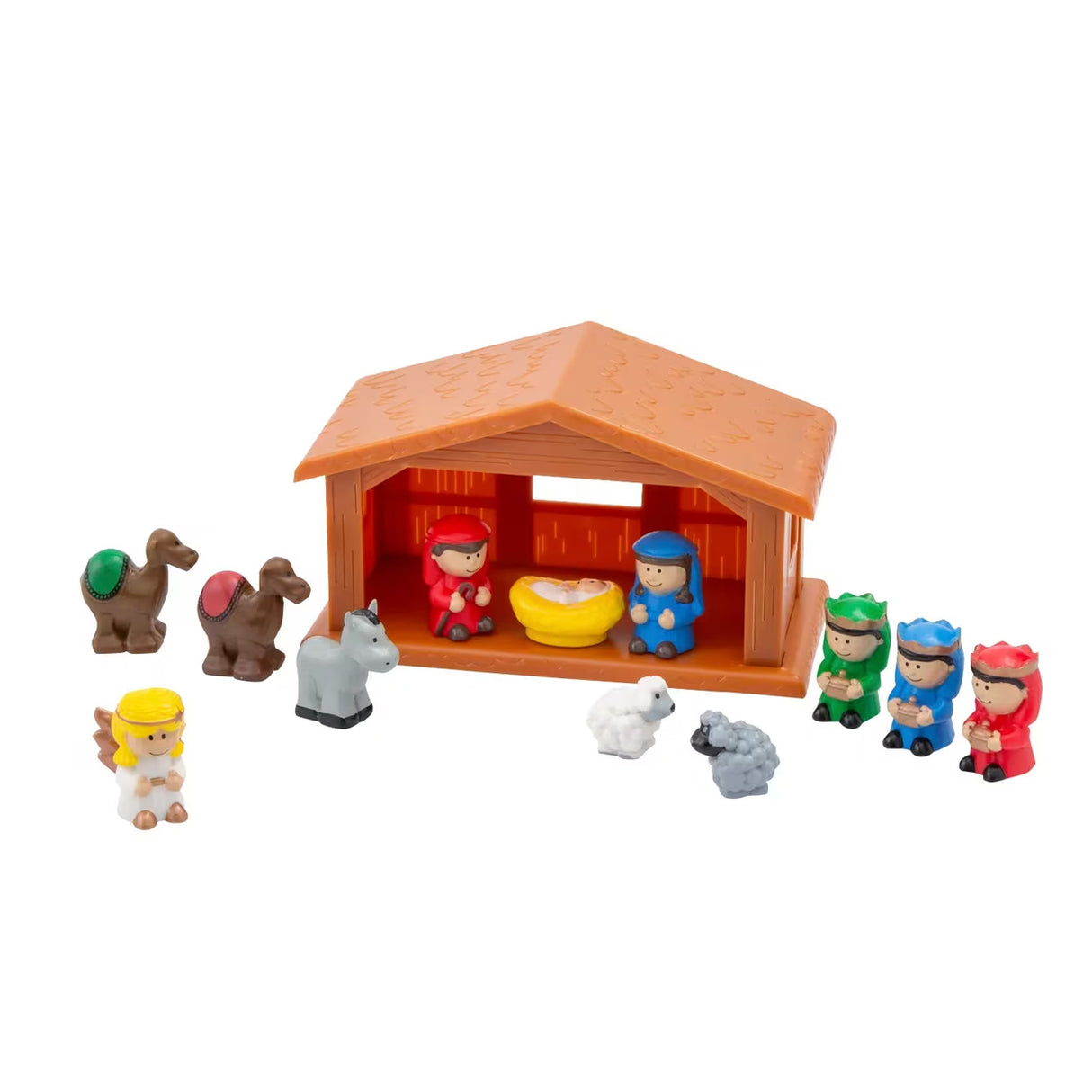 Mini Plastic Nativity Stable Toy Playset 13 Pc Christmas Set