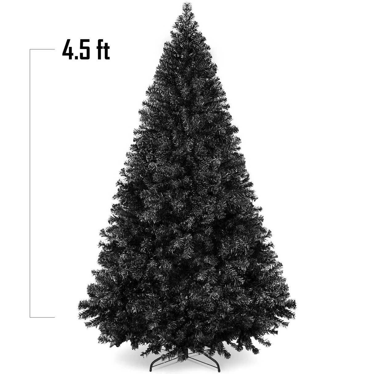 Artificial Black Christmas Tree Unlit Pine Design Easy Assembly