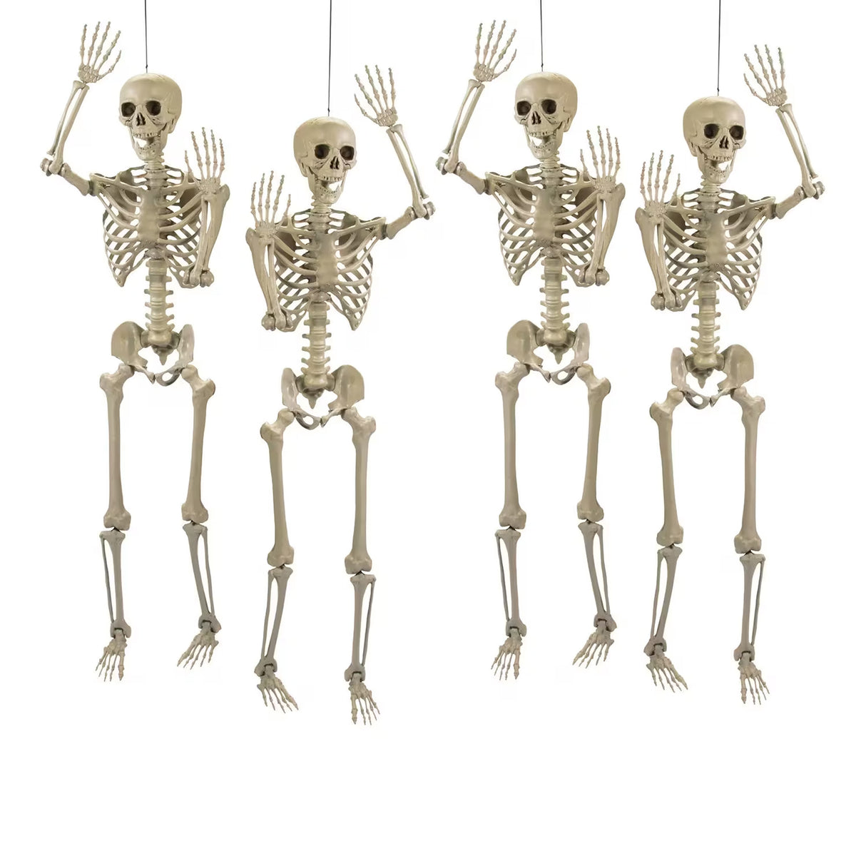 5 ft Life Size Posable Skeleton Halloween Decorations – 4 Pc Set