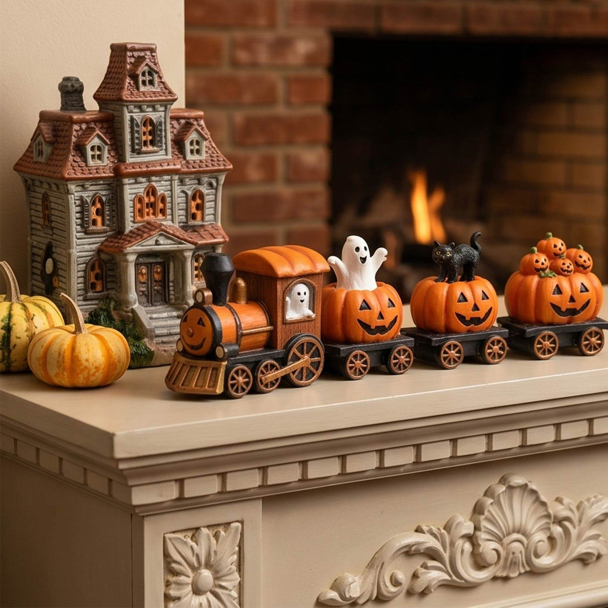 The Pumpkin Express Train Halloween Decoration (14" x 6")