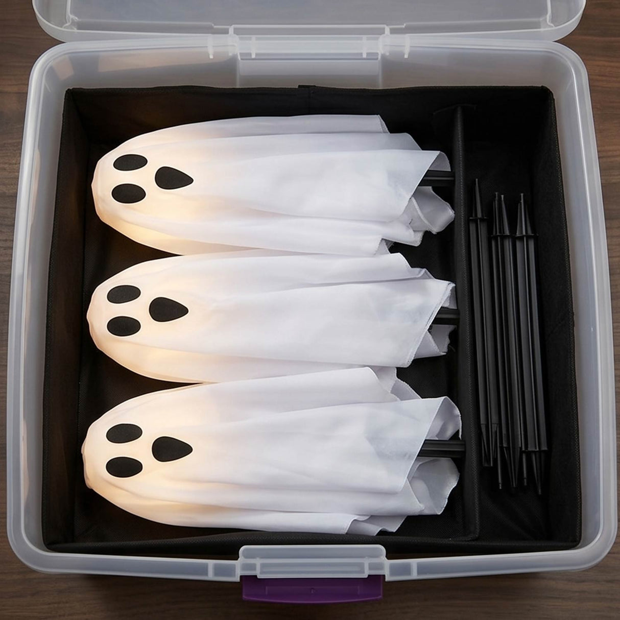 20" LED Ghost Yard Stakes – 3 Pc Set