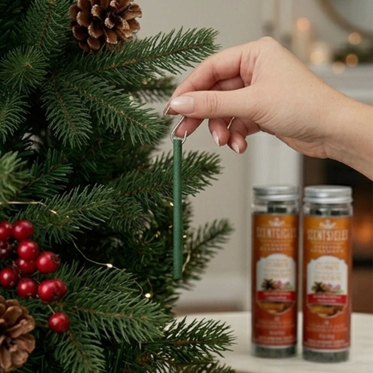 Spiced Pine Cones Scented Ornament Sticks 2 Pack