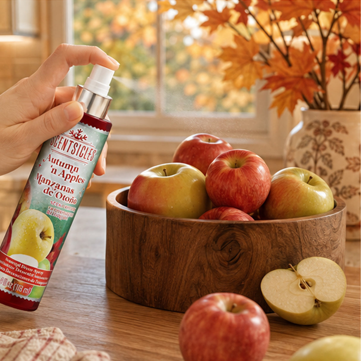 Scentsicles Vanilla Woods Apple Autumn Pine Cones Scent Mister Spray 3 Pack
