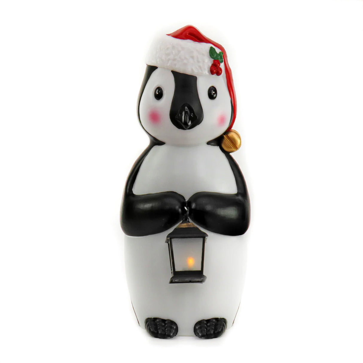 23IN Vintage Penguin Blow Mold Pre-Lit Christmas Decoration with Lantern LED Lights