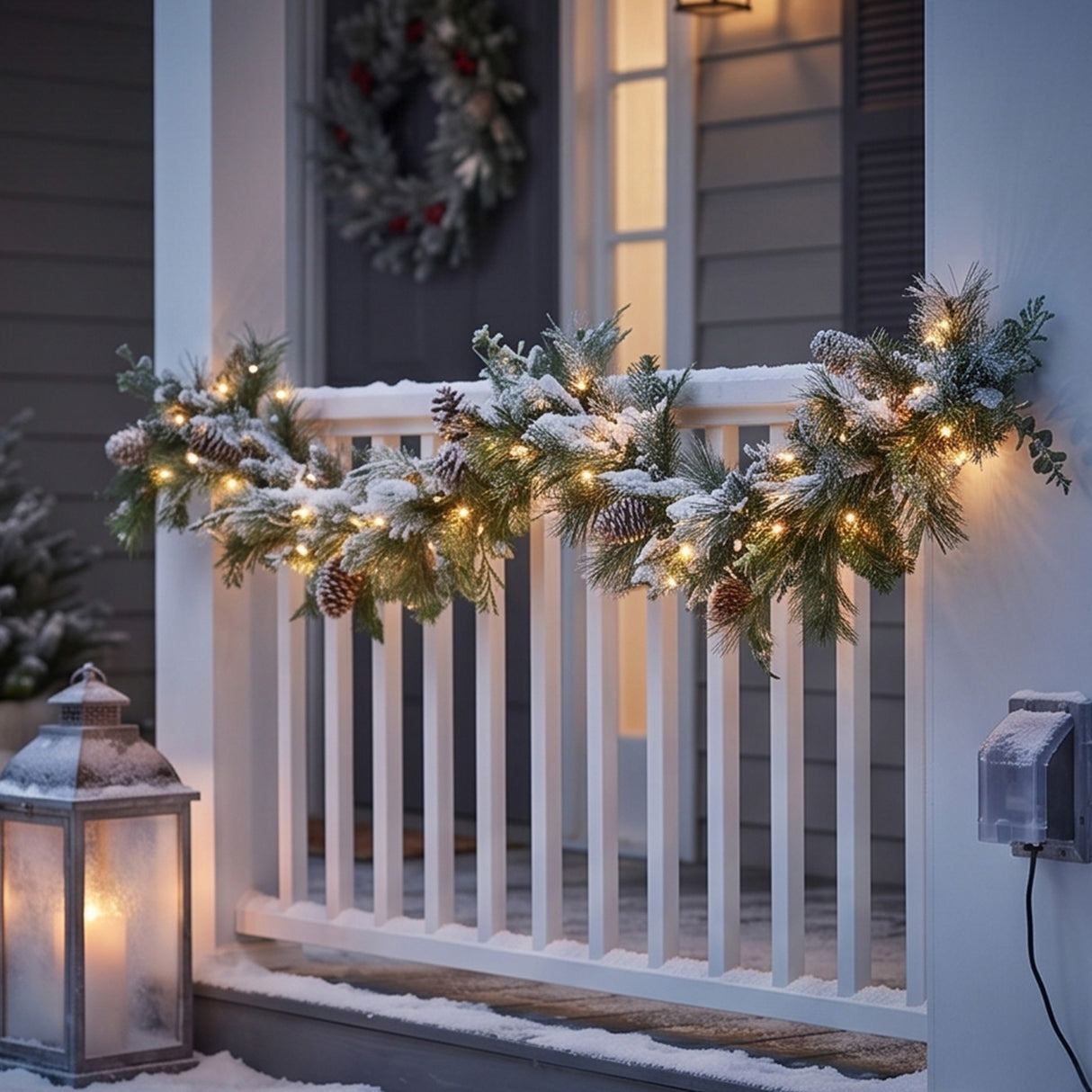 9FT Pre-Lit North Conway Garland with LED Lights