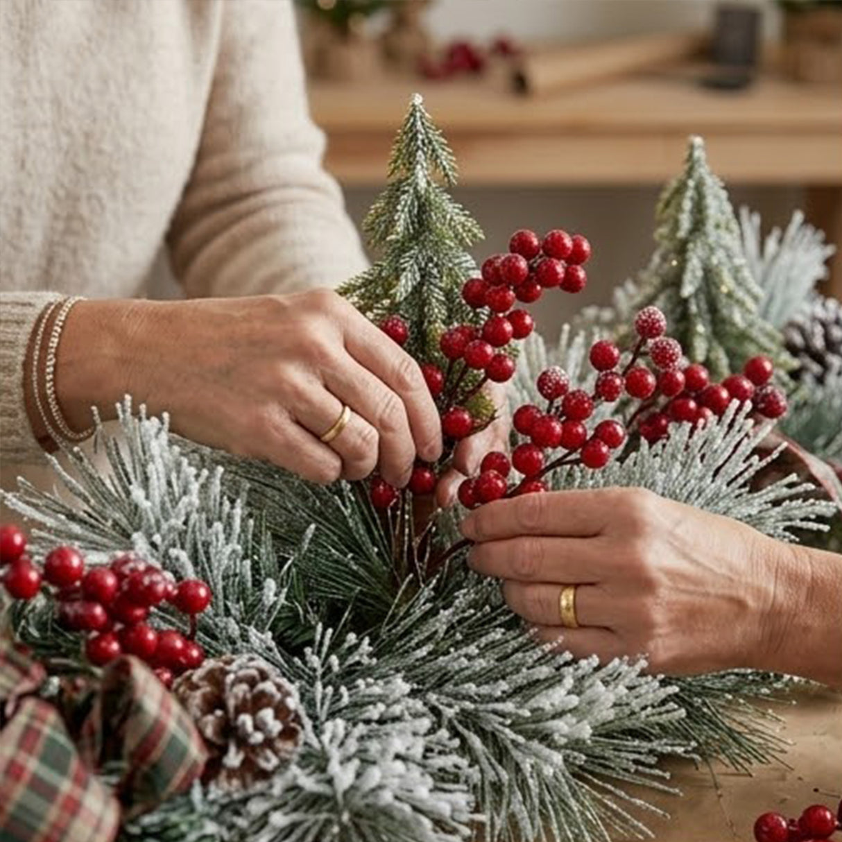 Snowy Long Needle Garland, 7 Foot Decorative Christmas Garland