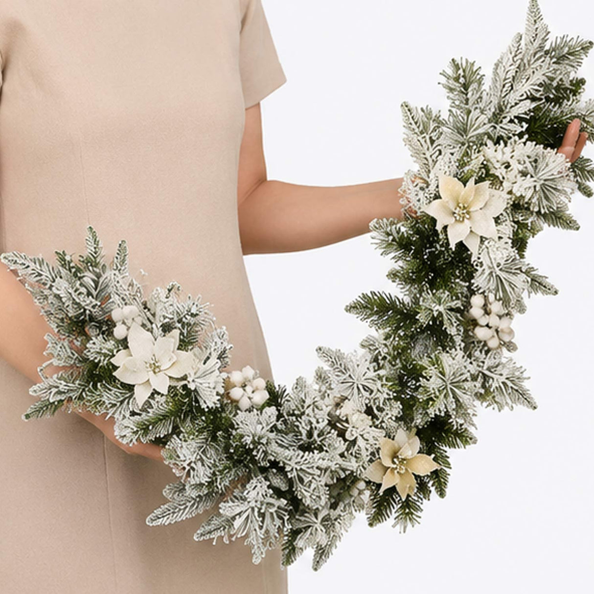Pre-Lit Colonial Fir Garland with Clear Lights, 9 Foot (Plug-In)