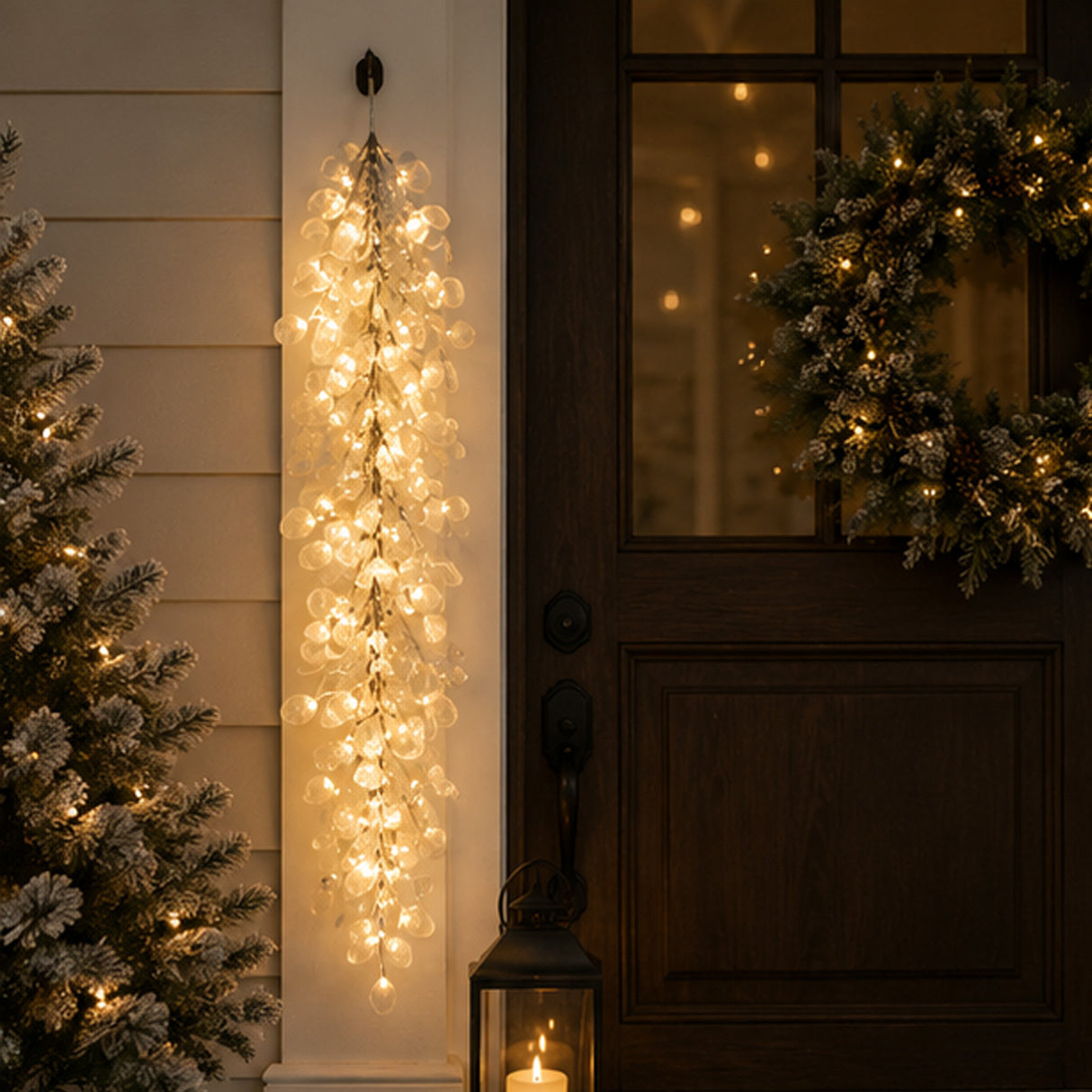 Winter Frost White 4ft Decorative Garland with Shimmering Gem Accents