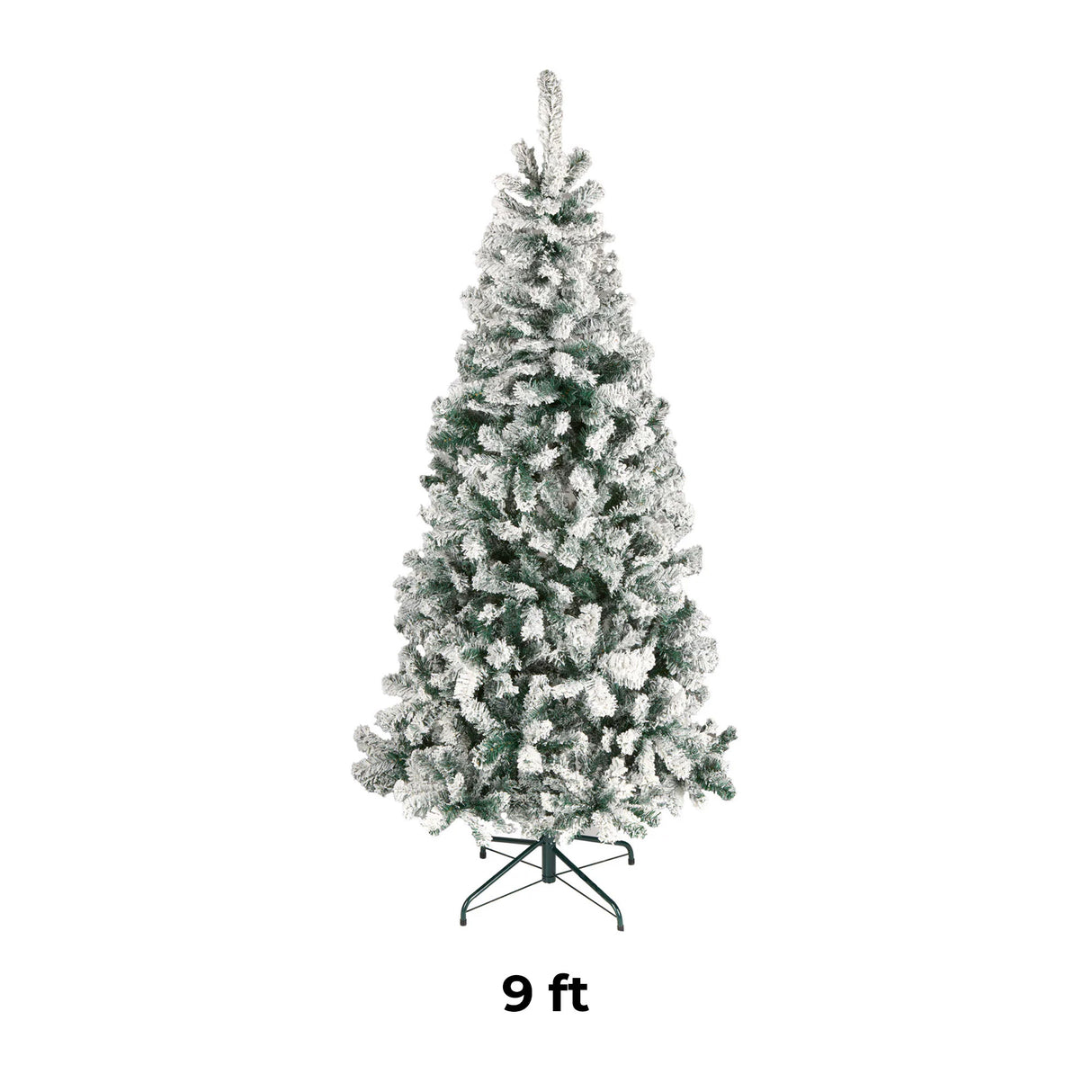 9ft Acacia Flocked Slim Christmas Tree (Unlit) with Snow-Covered Branches