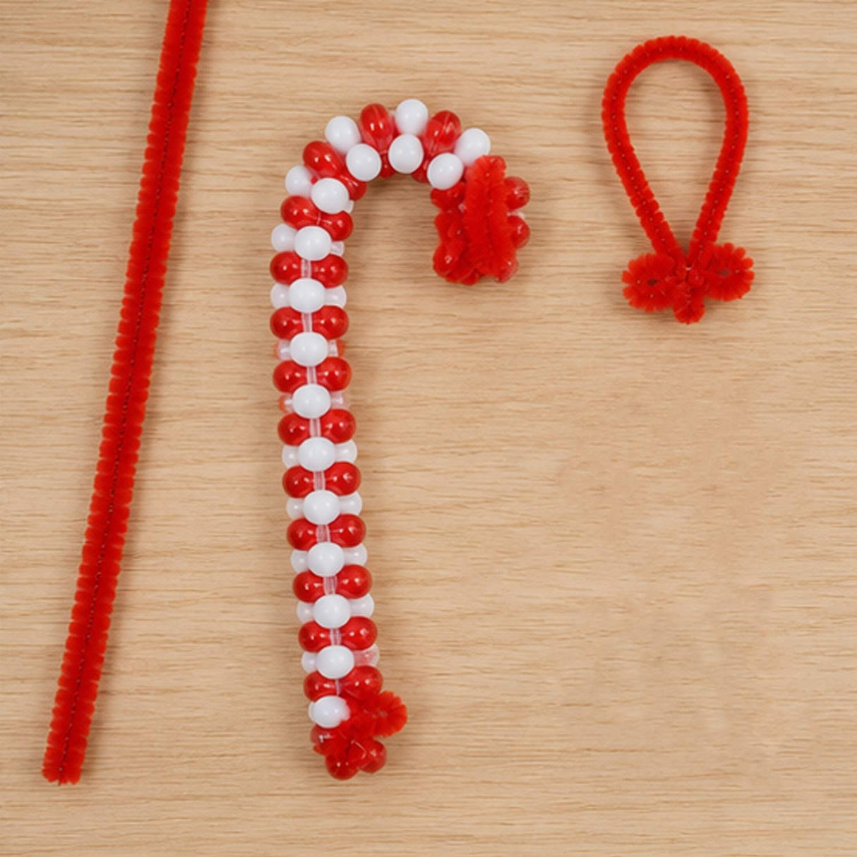 Beaded Candy Cane Christmas Ornament Craft Kit 12 Pack