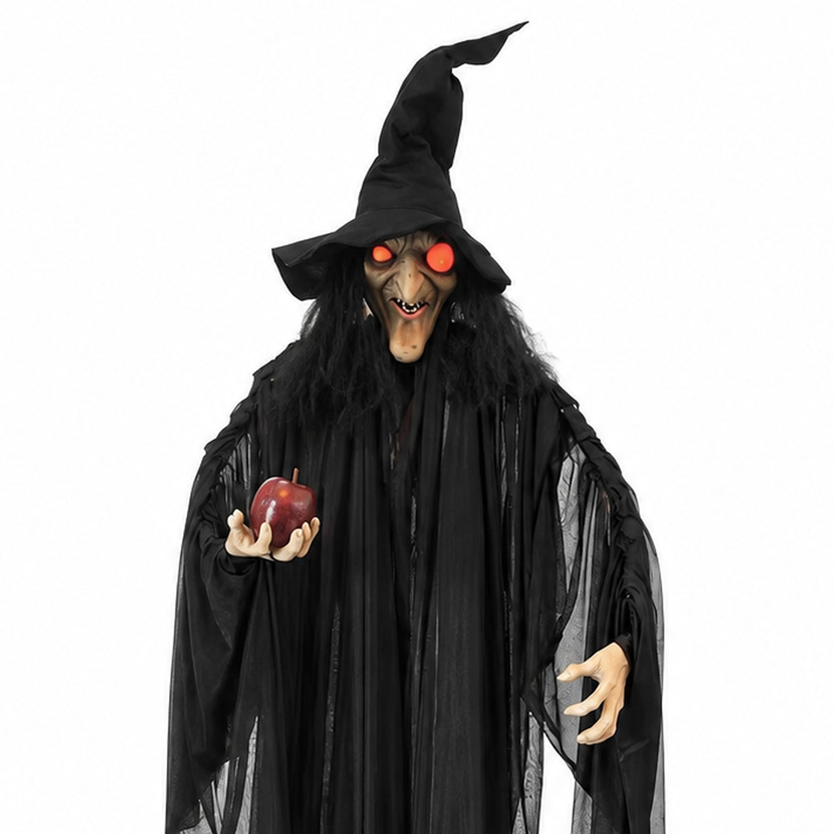 63" x 93" Standing Witch with Red Apple Halloween Decoration