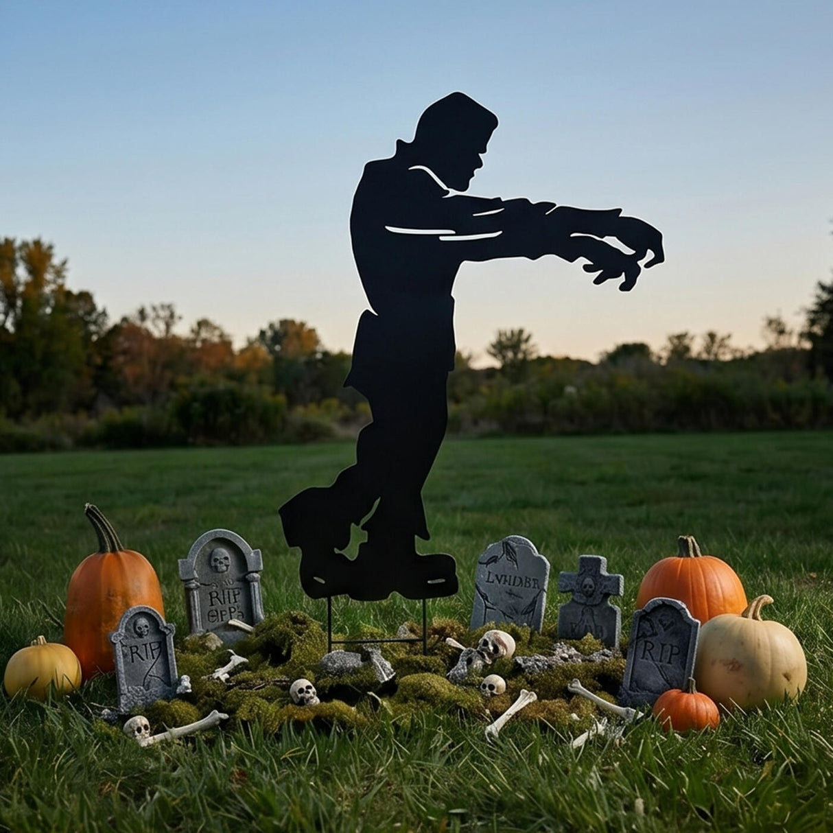 4 ft Frankenstein Halloween Lawn Stake Outdoor Garden Decor