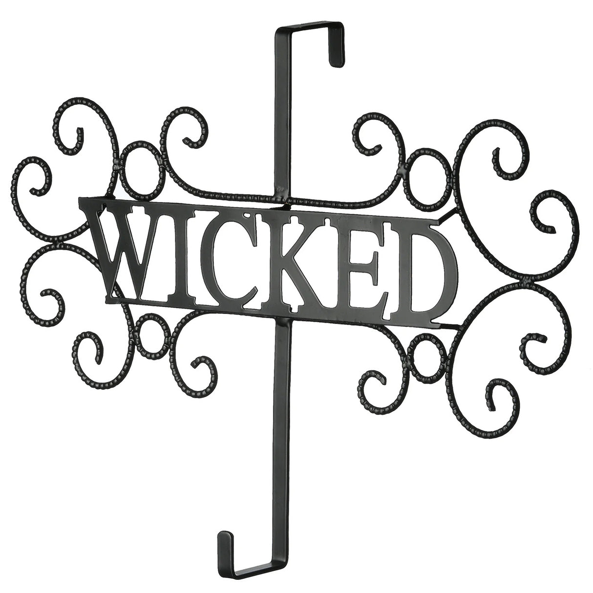 18 in Wicked Halloween Metal Wreath Hanger Sign Decor