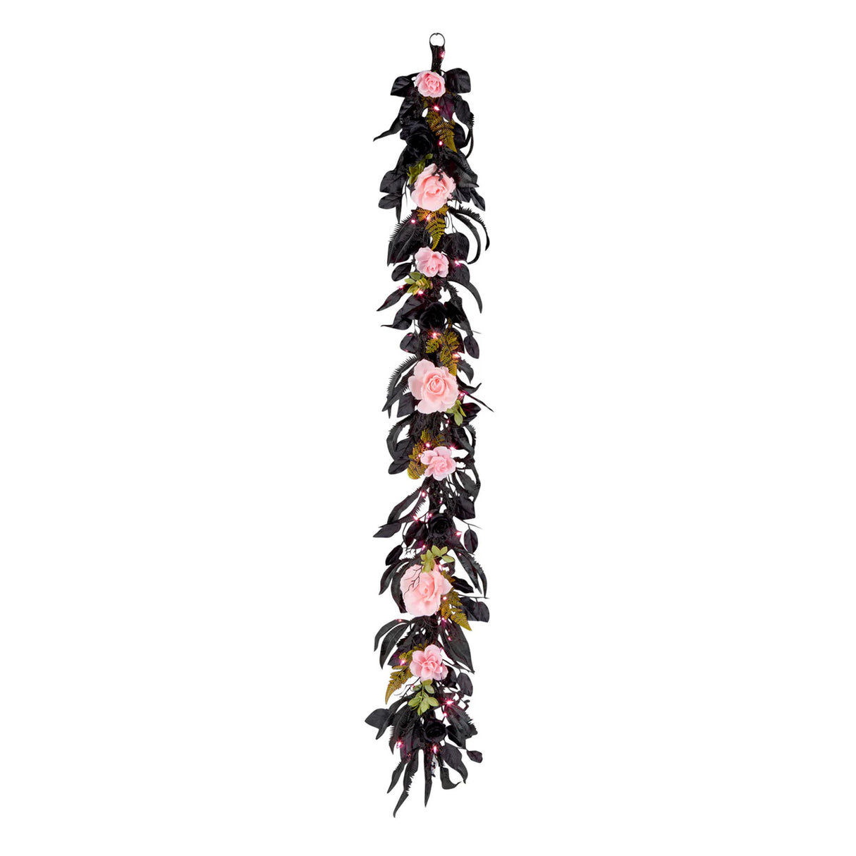 6 ft Halloween Cute Creepy Garland with Pink LED Lights
