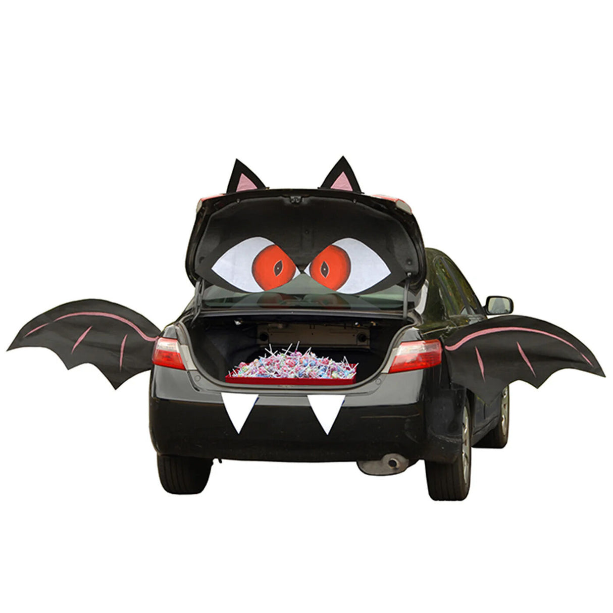 8 Piece Halloween Bat Tricky Trunks Car Decoration Kit Black
