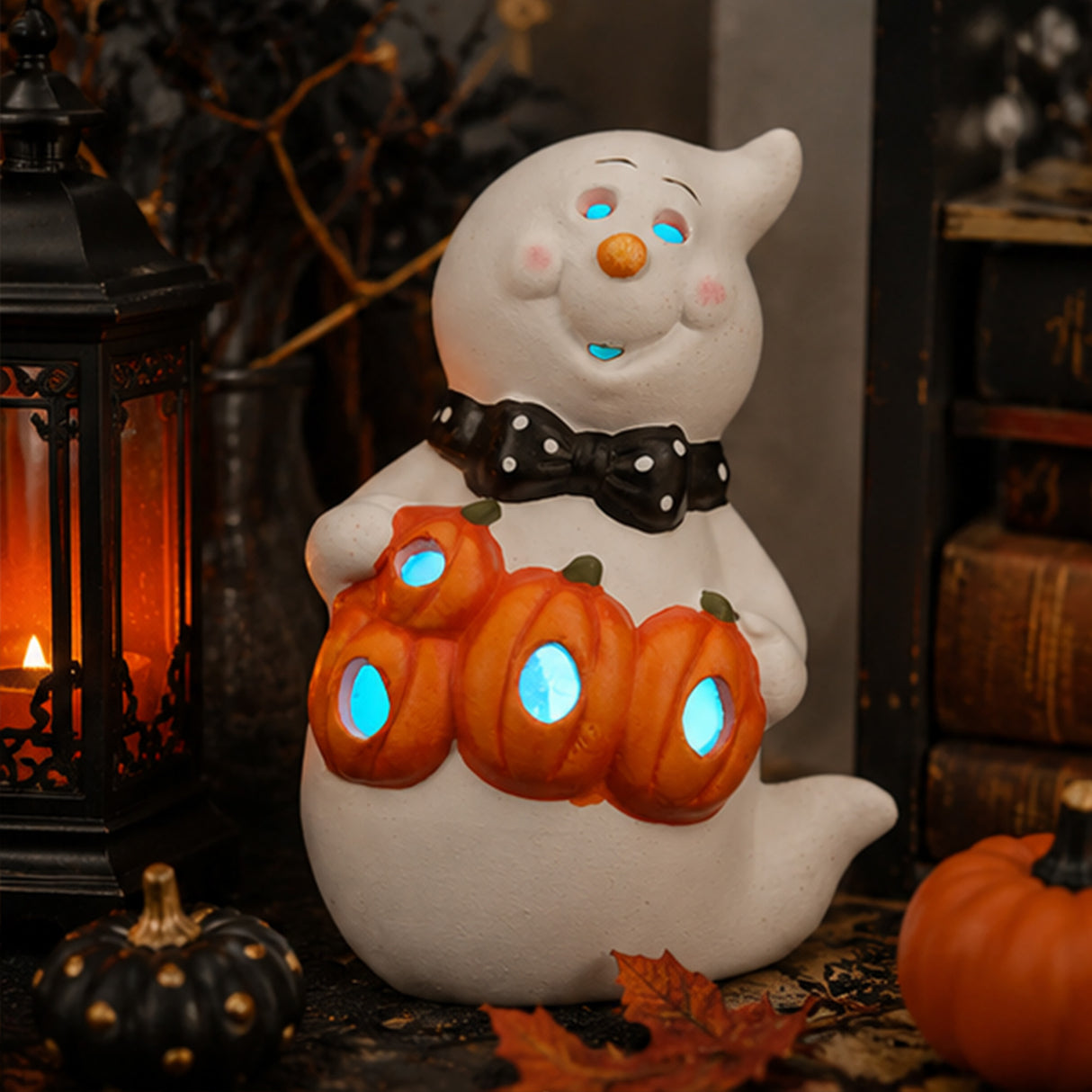 6IN BOO Smiling Ghost Halloween LED Tabletop Decor