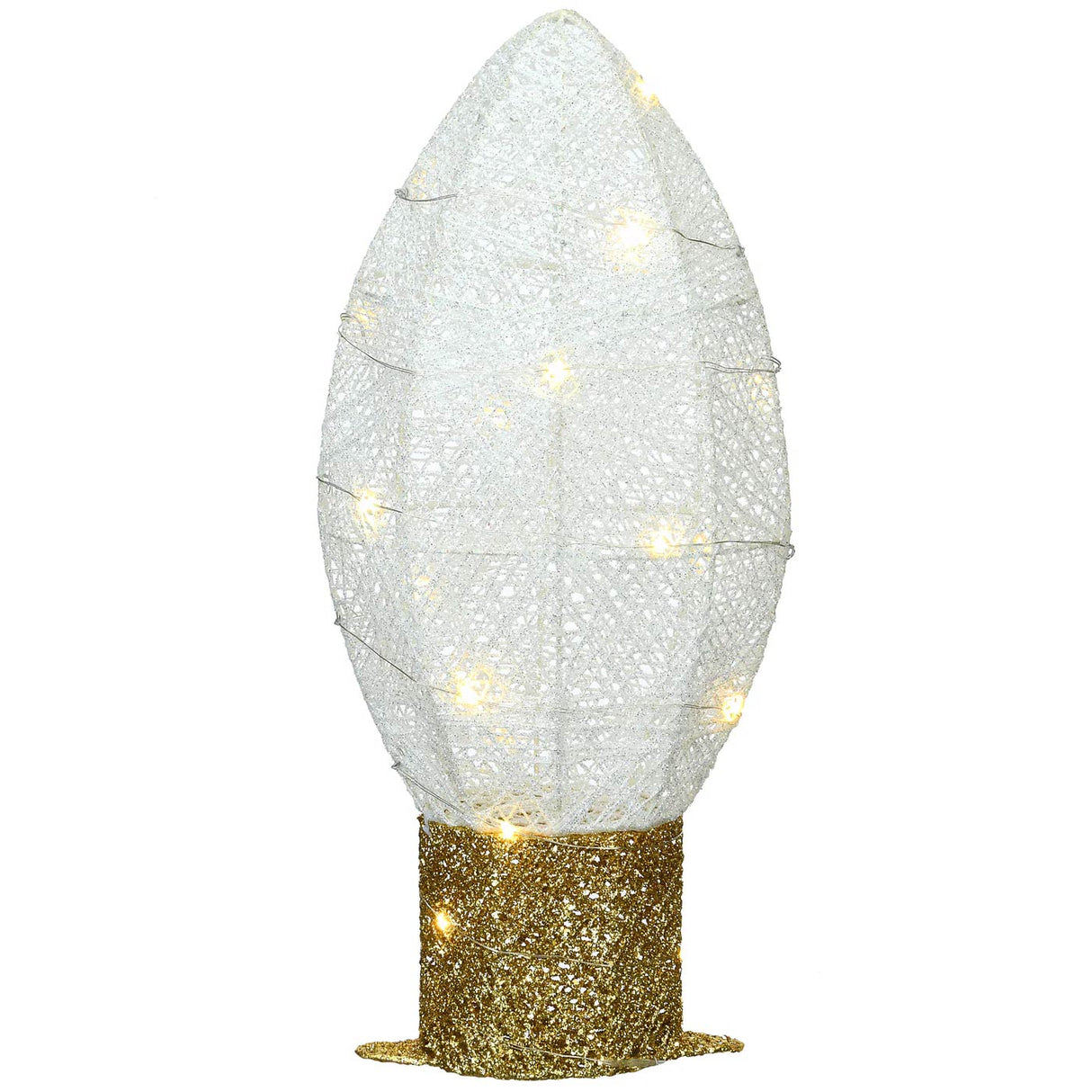 20IN Pre Lit White Christmas Light Bulb LED Decoration