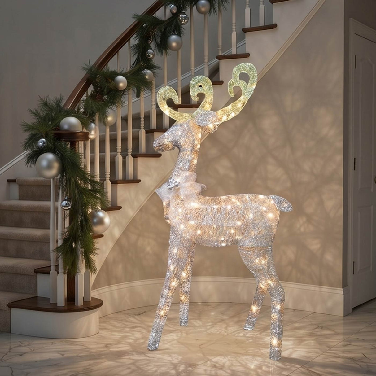 60 in. Reindeer Decoration with Clear Lights