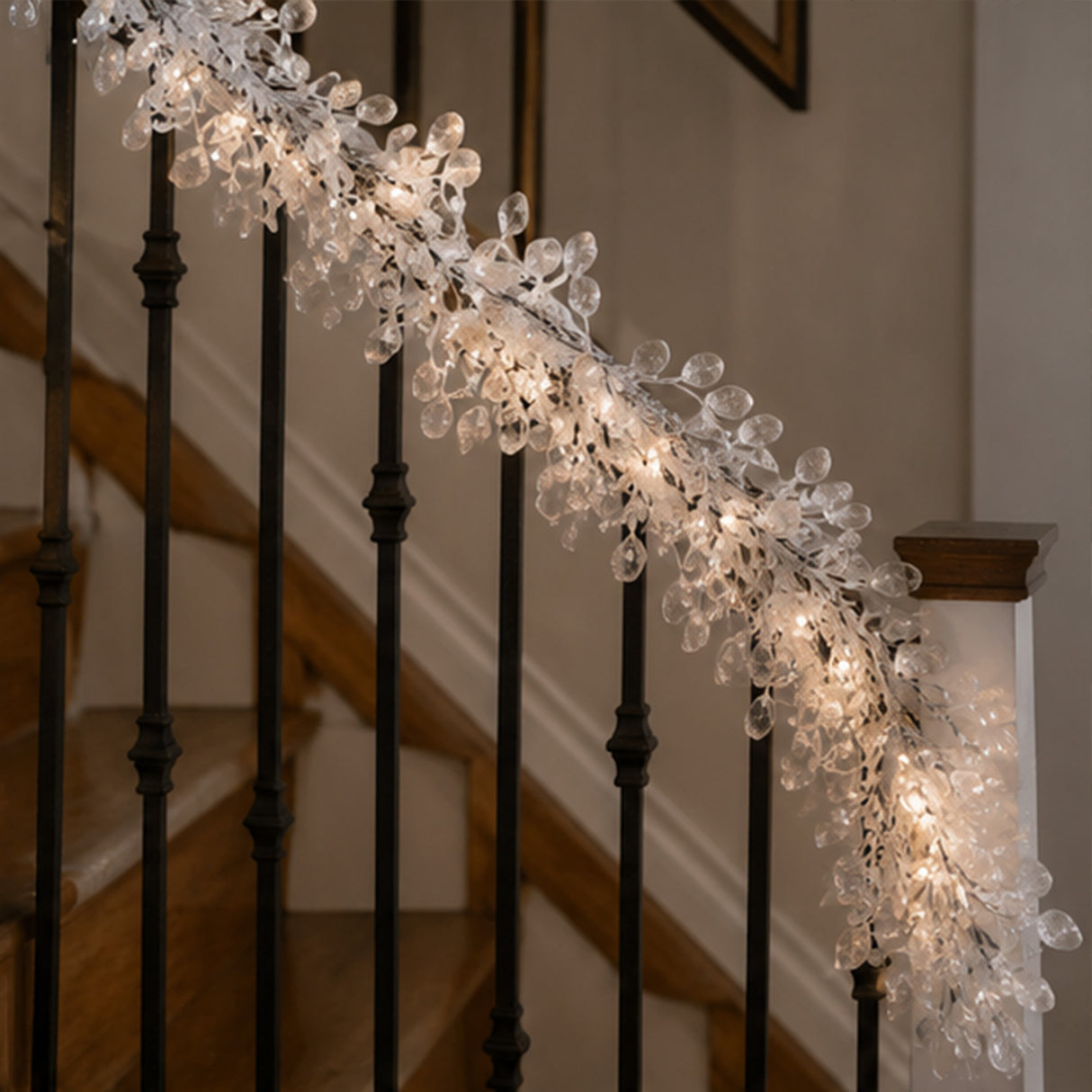 Winter Frost White Garland, 4 Foot Decorative Holiday Garland
