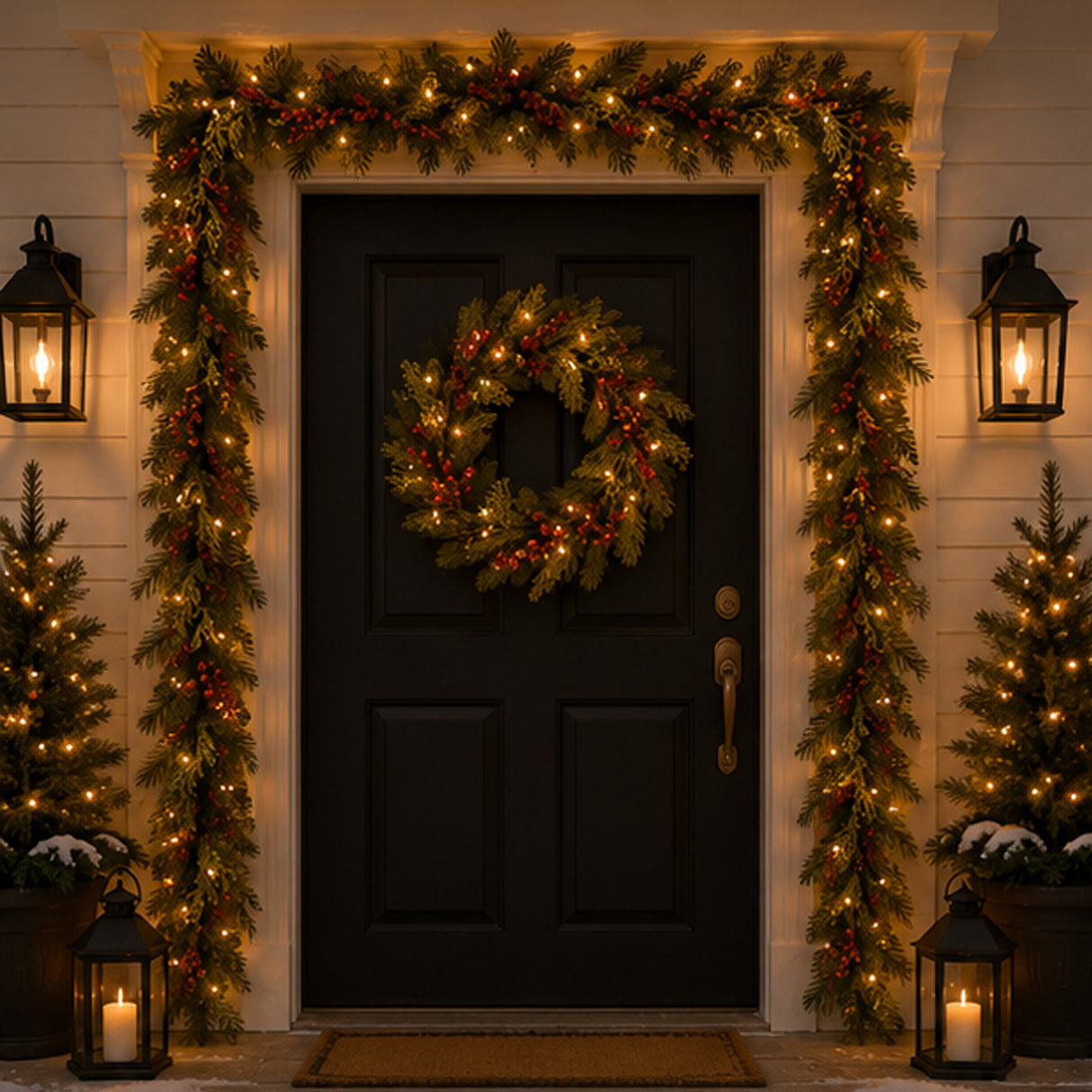 Pre-Lit Classical Collection Garland with Clear Lights, 9 Foot (Plug-In)