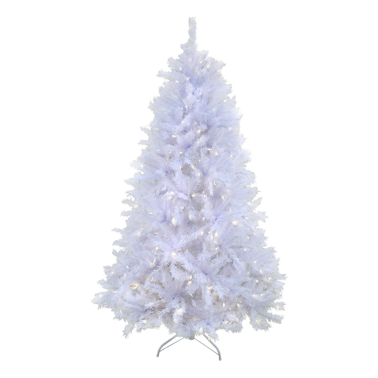 9ft Pre-Lit Millville White Christmas Tree with Warm White LED Lights & PowerConnect