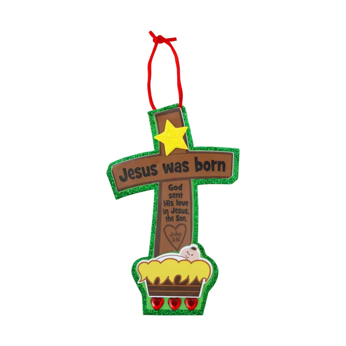 Jesus Was Born Christmas Ornament Craft Kit Makes 12