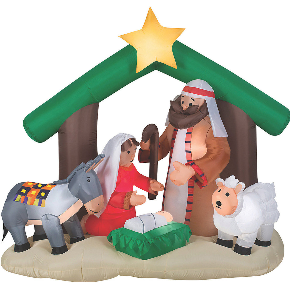 Holy Family Nativity Inflatable Light Up Christmas Decoration
