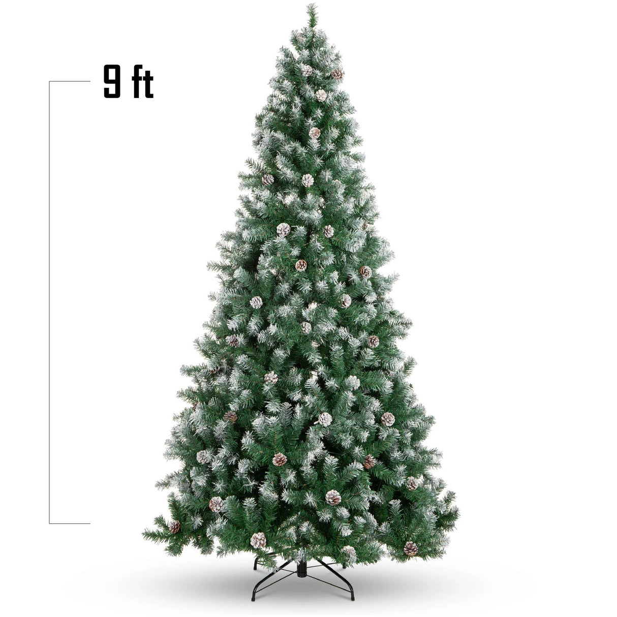 Pre Decorated Christmas Tree with Pinecones Flocked Branch Design