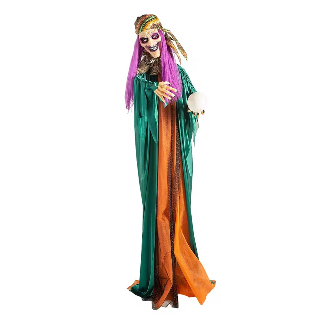 6 Ft Animated Standing Fortune Teller Witch Halloween Decoration