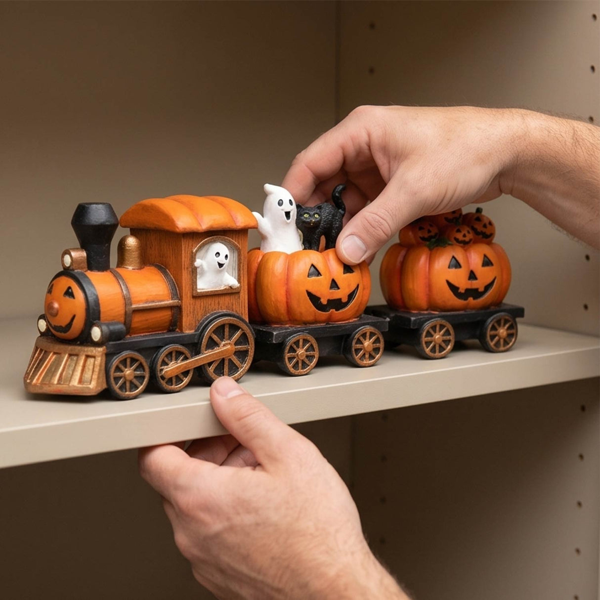 The Pumpkin Express Train Halloween Decoration (14" x 6")