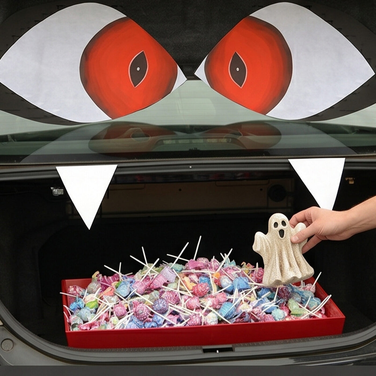 8 Piece Halloween Bat Tricky Trunks Car Decoration Kit Black