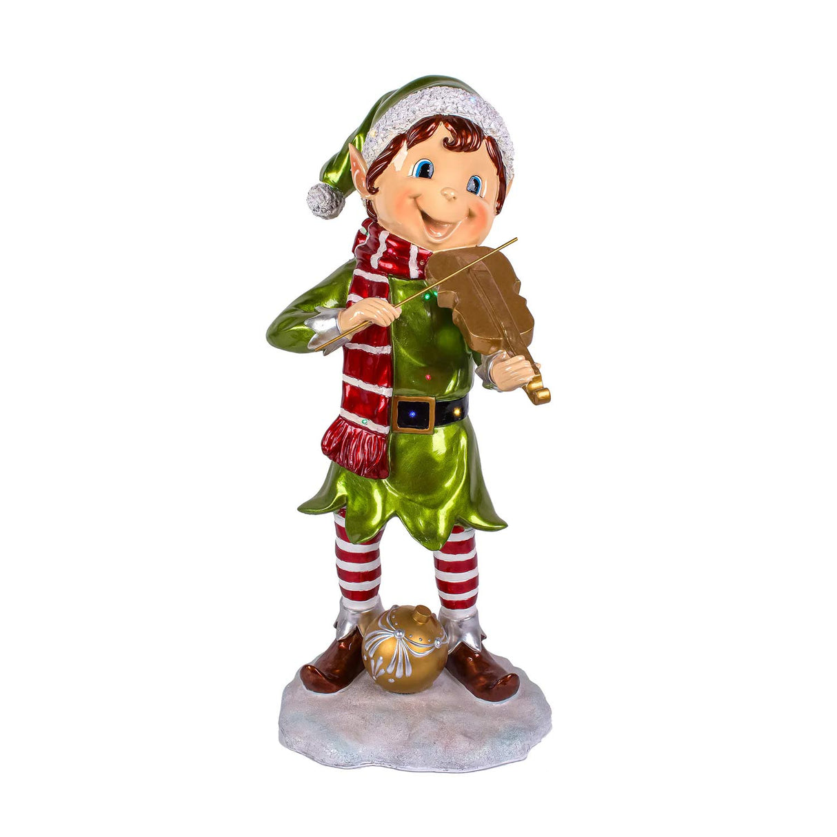 36IN Fiddle Playing Pixie Elf with Multicolor LED Lights Christmas Outdoor Plug-In Decoration