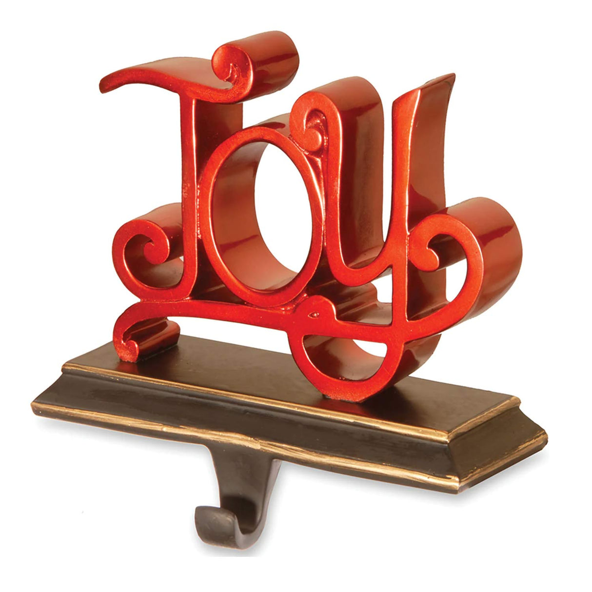 8IN JOY Christmas Stocking Holder with Gold Trim