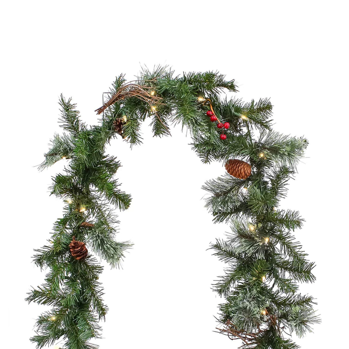 Pre-Lit Glistening Pine Garland with Clear Lights, 9 Foot (Plug-In)
