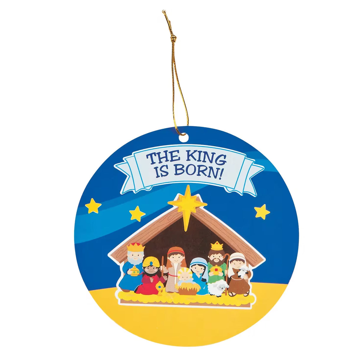 Nativity Paper Sticker Scene Christmas Ornaments 24 Pack Craft Kit