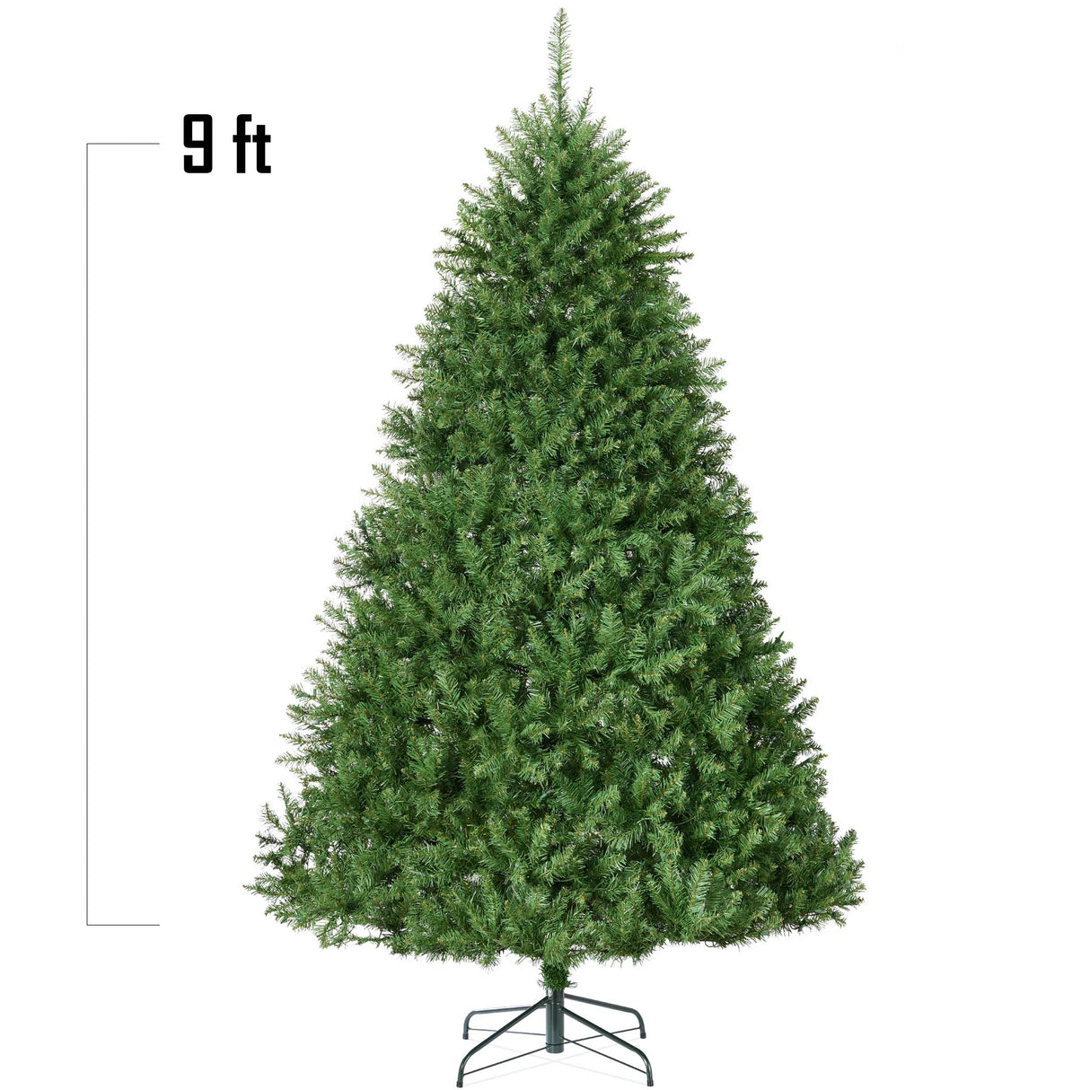Hinged Douglas Fir Full Artificial Christmas Tree with Metal Stand