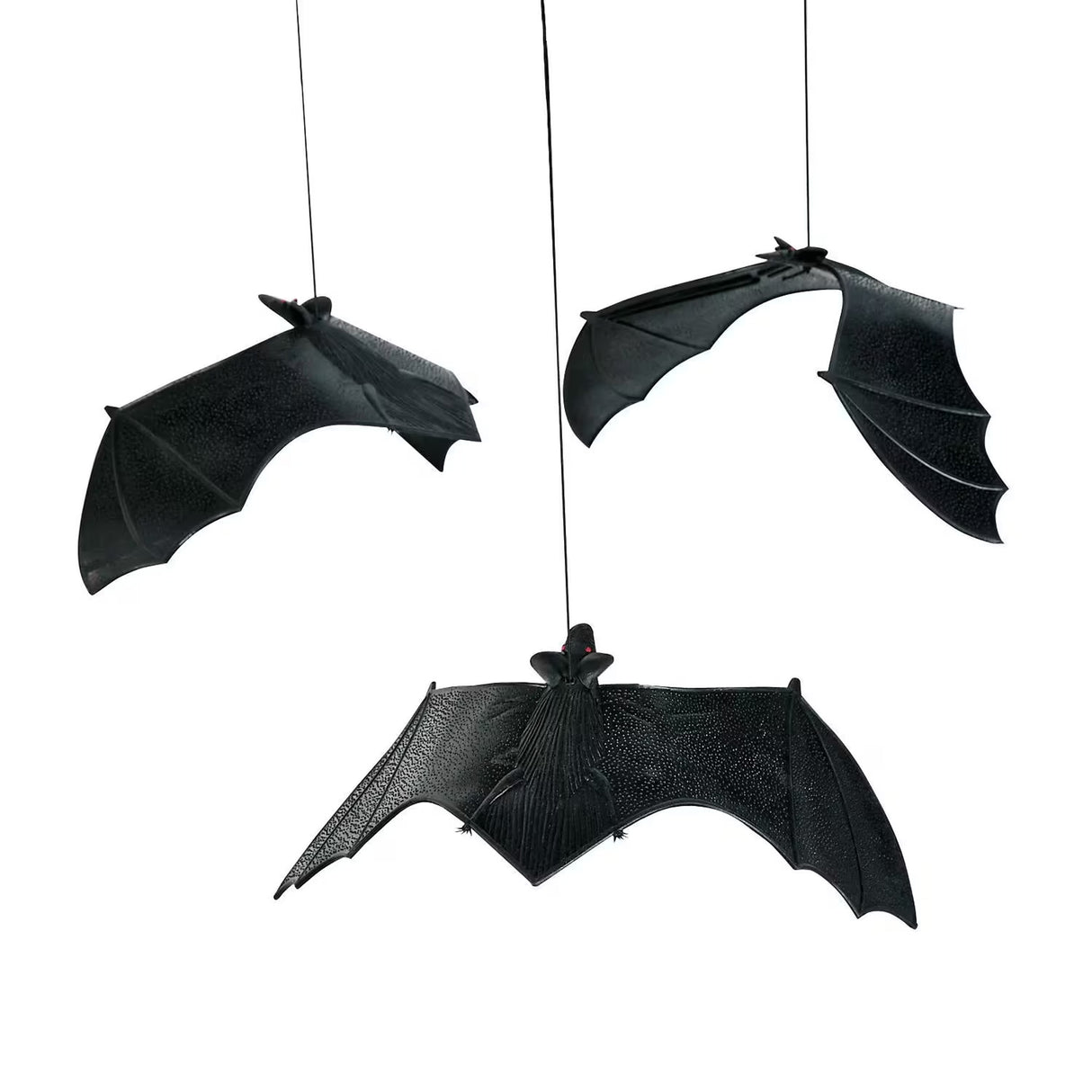 6 1/2" x 13" Hanging Vinyl Bats Halloween Decorations – 12 Pc.