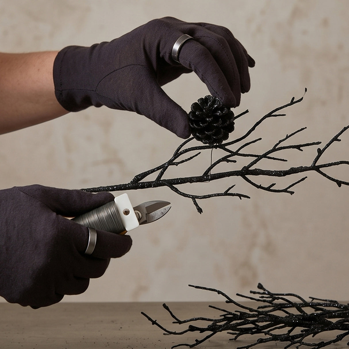 24 in. Pre-Lit Halloween Deadwood Twig Wreath with LED Lights