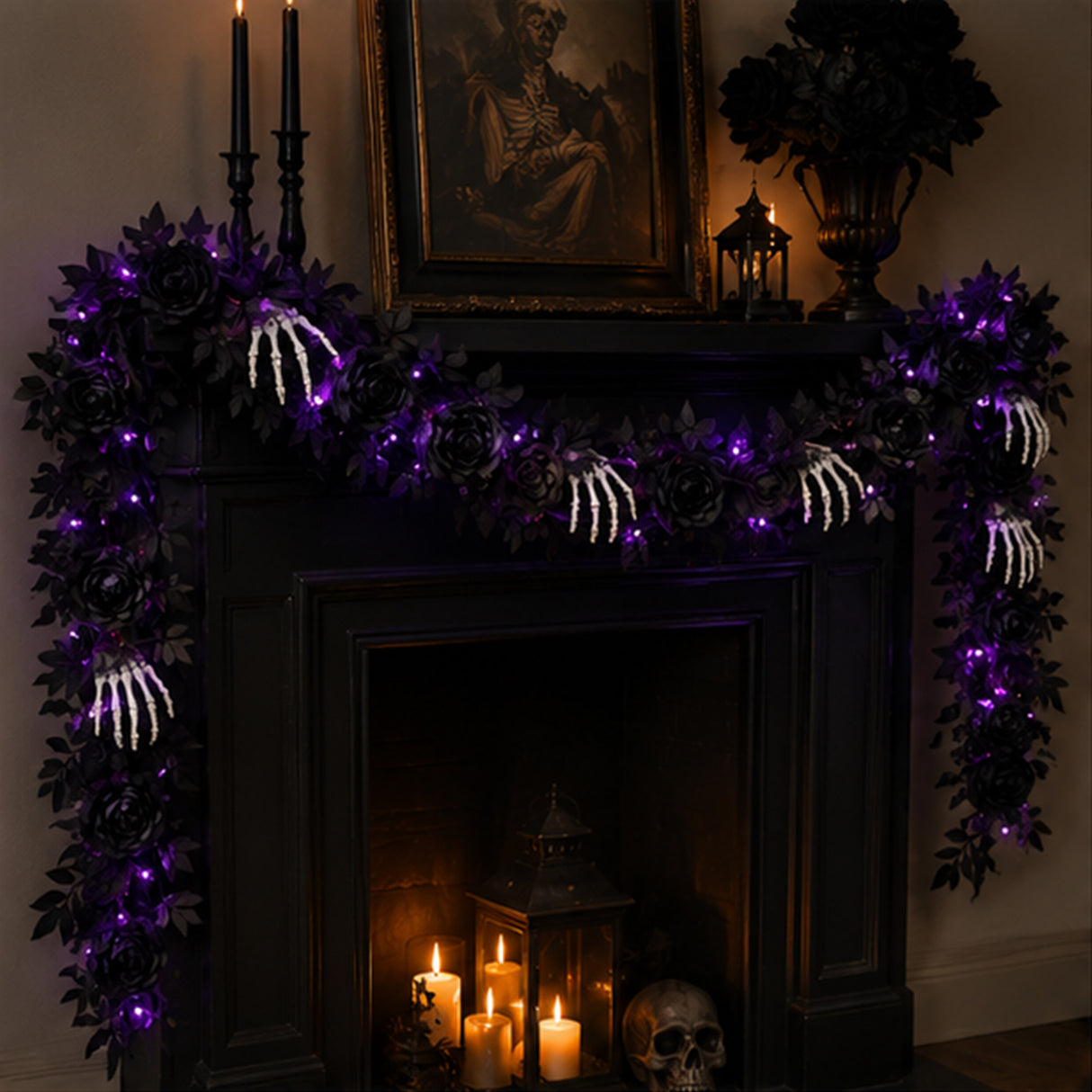 6 ft. Halloween “Bad to the Bone” Garland with LED Lights