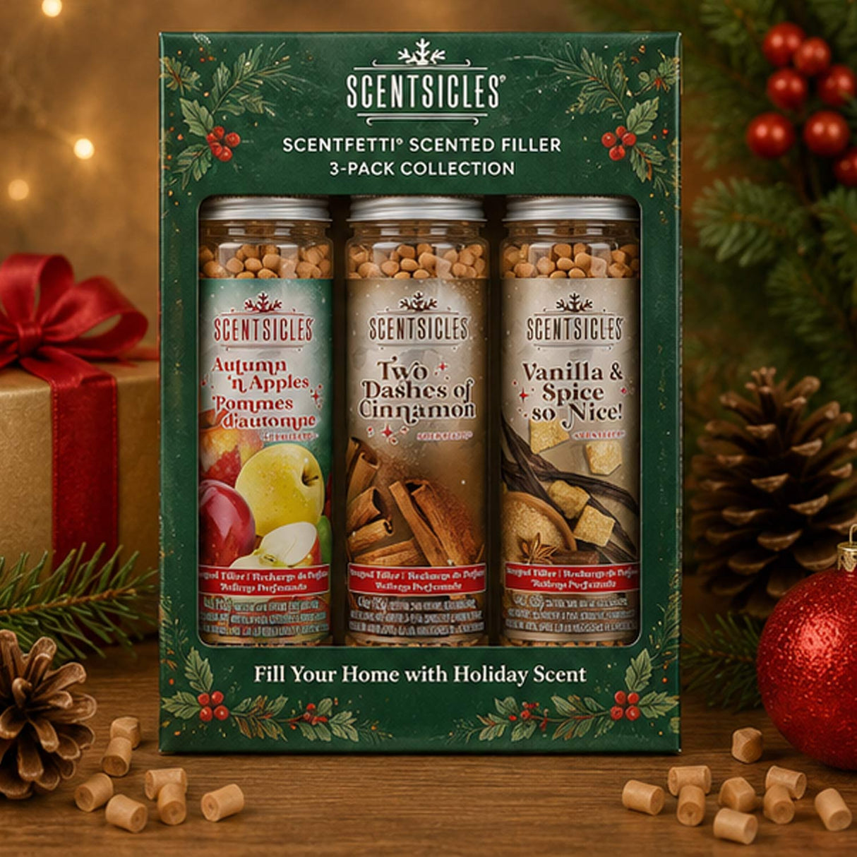 3 Pack Scentsicles Scentfetti, 1 Autumn'n Apples/1 Two Dashes of Cinnamon /1 Vanilla & Spice