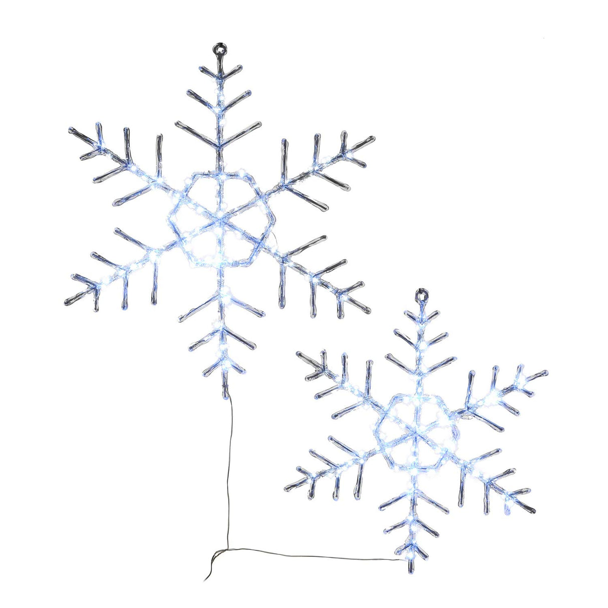 24IN Pre Lit Hexagonal Snowflake with Cool White LED Lights